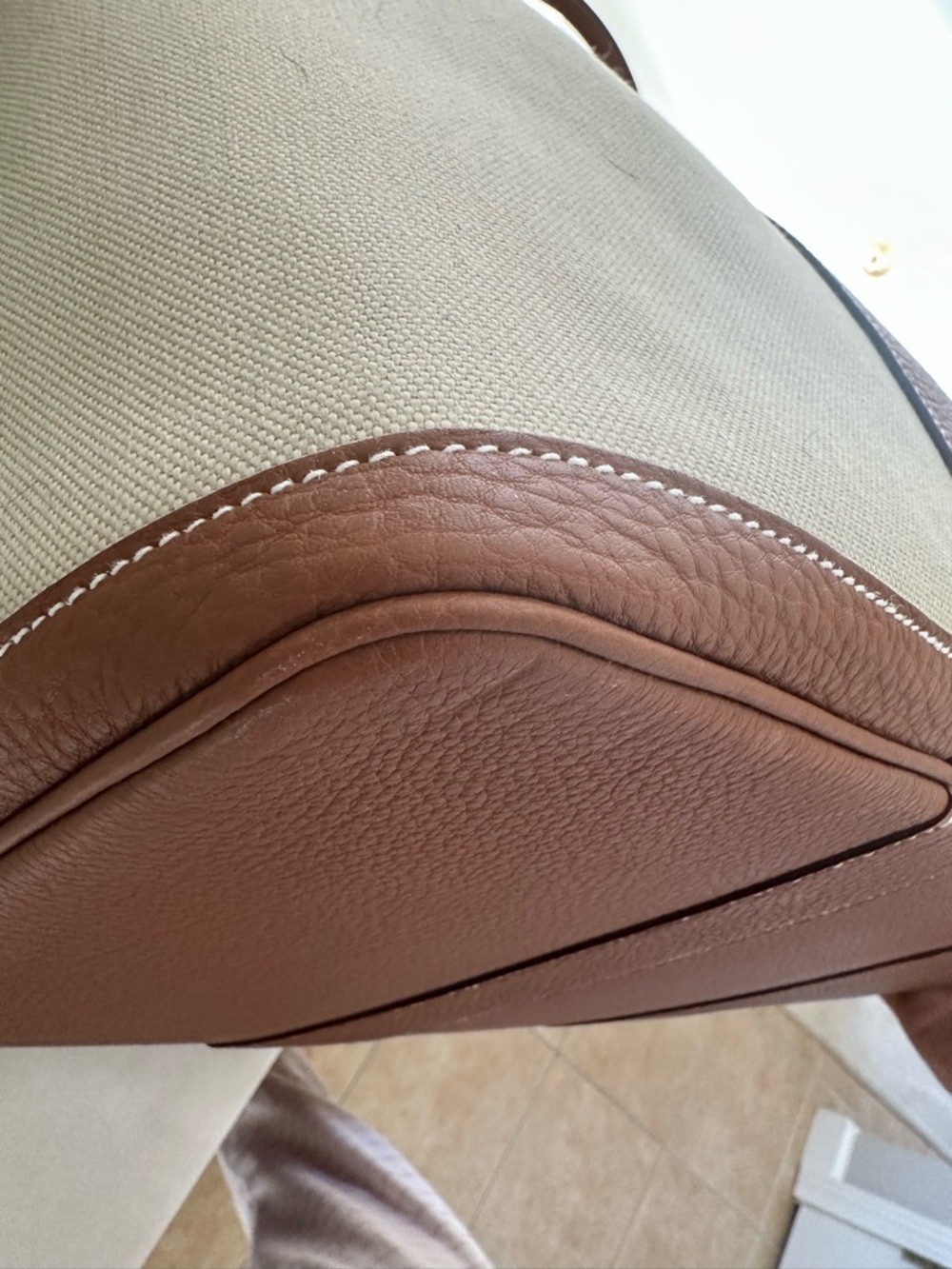 Hermes Garden Party Voyage 49 - Toile & Gold Negonda Palladium Hardware - Picture 10 of 17